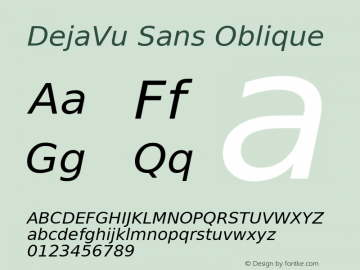 DejaVu Sans Oblique Release 1.10 (DejaVu 1.4) Font Sample