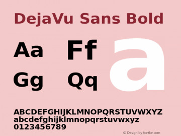 DejaVu Sans Bold Version 1.8 Font Sample