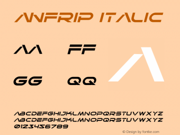 ANFRIP Italic Version 1.00;October 5, 2021;FontCreator 13.0.0.2683 32-bit图片样张