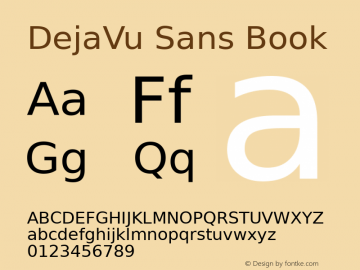 DejaVu Sans Book Version 1.8 Font Sample