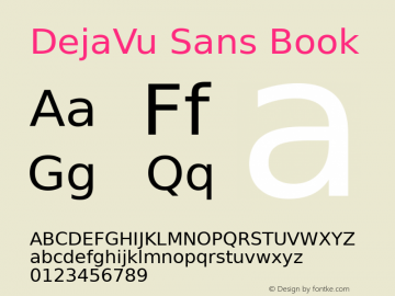 DejaVu Sans Book Version 1.9 Font Sample