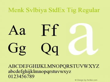 Menk Svlbiya StdEx Tig Version 2.002;hotconv 1.0.118;makeotfexe 2.5.65603图片样张