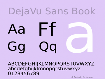 DejaVu Sans Book Version 1.10 Font Sample