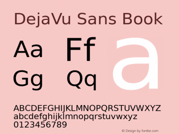 DejaVu Sans Book Version 2.0 Font Sample