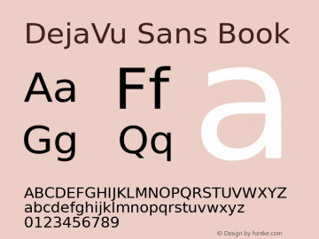 DejaVu Sans Book Version 2.2 Font Sample