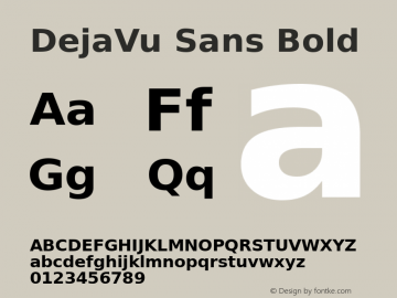 DejaVu Sans Bold Version 2.3 Font Sample