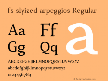 fs slyized arpeggios Regular Version 1.0 Font Sample