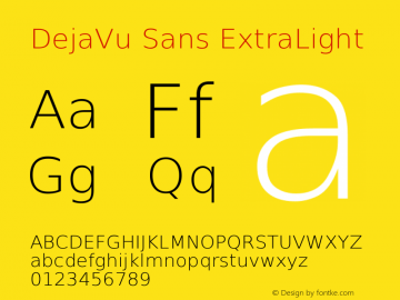 DejaVu Sans ExtraLight Version 2.6 Font Sample