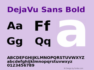 DejaVu Sans Bold Version 2.7 Font Sample