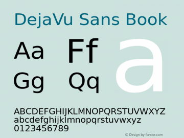 DejaVu Sans Book Version 2.7 Font Sample