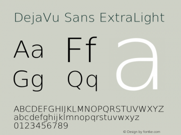 DejaVu Sans ExtraLight Version 2.8 Font Sample