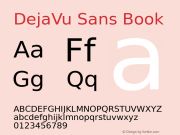 DejaVu Sans Book Version 2.9 Font Sample