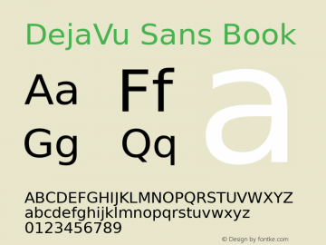 DejaVu Sans Book Version 2.10 Font Sample