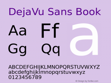 DejaVu Sans Book Version 2.11 Font Sample