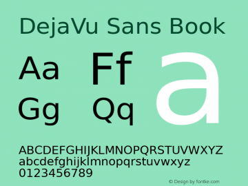 DejaVu Sans Book Version 2.12 Font Sample