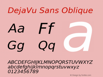 DejaVu Sans Oblique Version 2.15图片样张