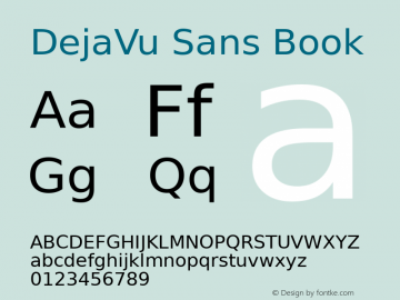 DejaVu Sans Book Version 2.15 Font Sample