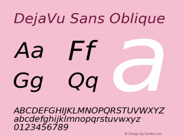 DejaVu Sans Oblique Version 2.16图片样张