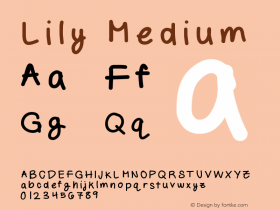 Lily Medium Version 001.000 Font Sample