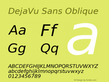 DejaVu Sans Oblique Version 2.18图片样张