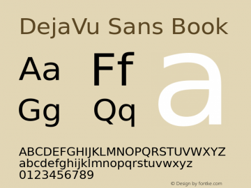 DejaVu Sans Book Version 2.18 Font Sample