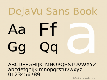 DejaVu Sans Book Version 2.19 Font Sample