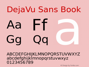 DejaVu Sans Book Version 2.20 Font Sample