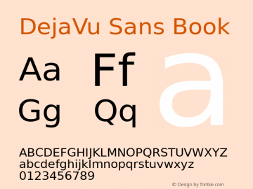 DejaVu Sans Book Version 2.24 Font Sample
