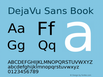 DejaVu Sans Book Version 2.25 Font Sample