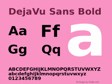 DejaVu Sans Bold Version 2.26 Font Sample