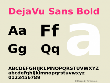 DejaVu Sans Bold Version 2.27 Font Sample