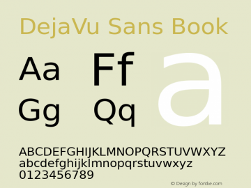 DejaVu Sans Book Version 2.28 Font Sample