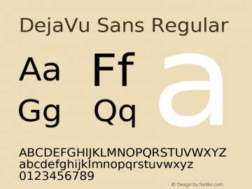 DejaVu Sans Regular Version 2.29 Font Sample