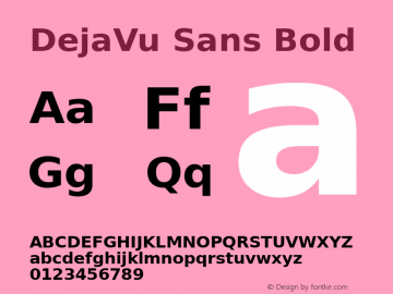 DejaVu Sans Bold Version 2.30 Font Sample