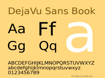 DejaVu Sans Book Version 2.30 Font Sample