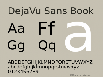 DejaVu Sans Book Version 2.30 Font Sample