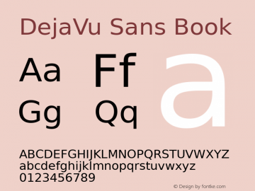 DejaVu Sans Book Version 2.35 Font Sample