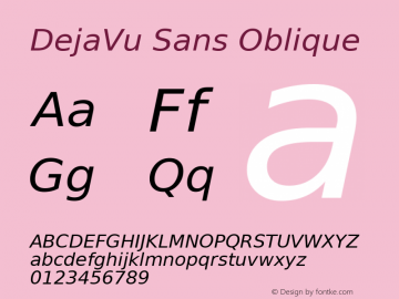 DejaVu Sans Oblique Version 2.35图片样张