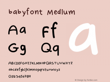 babyfont Version 001.000图片样张