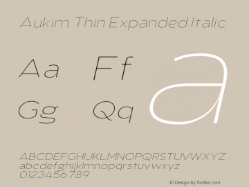 AukimThinExpandedItalic Version 1.0; Oct 2021 by Audry Kitoko Makelele图片样张