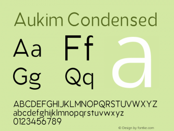 AukimCondensed Version 1.0; Oct 2021 by Audry Kitoko Makelele图片样张