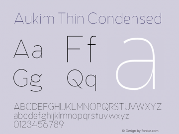 AukimThinCondensed Version 1.0; Oct 2021 by Audry Kitoko Makelele图片样张