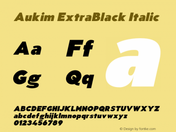 AukimExtraBlackItalic Version 1.0; Oct 2021 by Audry Kitoko Makelele图片样张