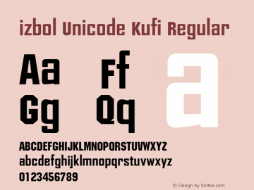 izbol Unicode Kufi Version 1.00;January 16, 2020;FontCreator 11.5.0.2422 64-bit图片样张