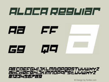 ALOCA Version 1.00;August 20, 2021;FontCreator 13.0.0.2683 32-bit图片样张