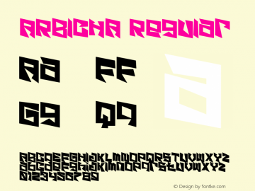 ARBICHA Version 1.00;June 7, 2021;FontCreator 13.0.0.2683 32-bit图片样张