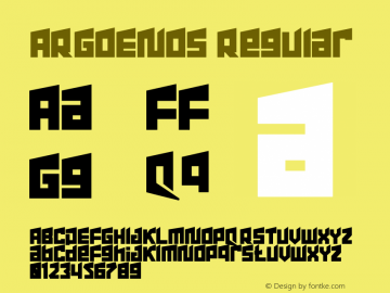 ARGOENOS Version 1.00;June 18, 2021;FontCreator 13.0.0.2683 32-bit图片样张