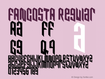 FANCOSTA Version 1.00;June 4, 2021;FontCreator 13.0.0.2683 32-bit图片样张