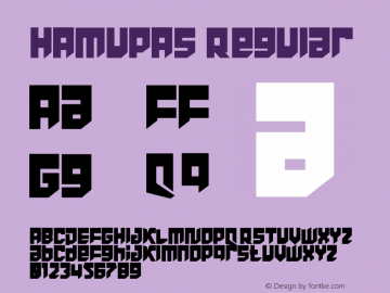 HAMUPAS Version 1.00;June 18, 2021;FontCreator 13.0.0.2683 32-bit图片样张