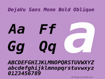 DejaVu Sans Mono Bold Oblique Version 2.15图片样张